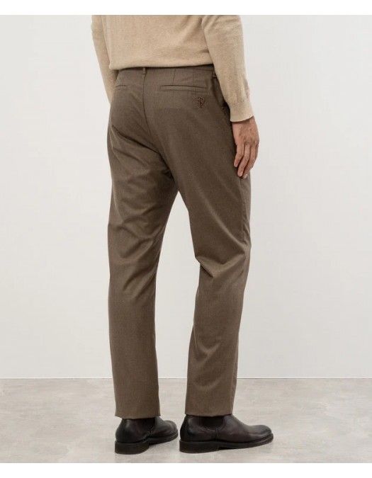 PANTALONI STEFANO RICCI , Logo Insert, Wool, Beige - M8T43B0010T9881M044