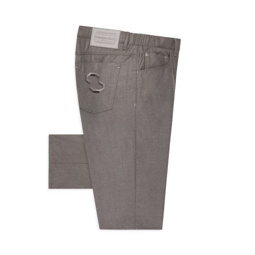 PANTALONI STEFANO RICCI , Logo Insert, Wool, Casual, Grey PANTALONI STEFANO RICCI , Logo Insert, Wool, Casual, Grey