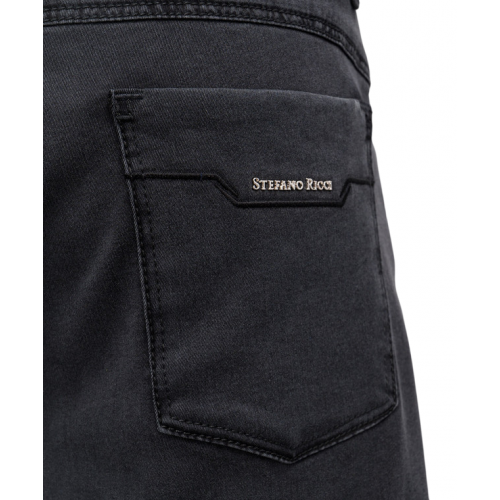 Pantaloni scurti STEFANO RICCI, Logo Insert, Short Model, Black