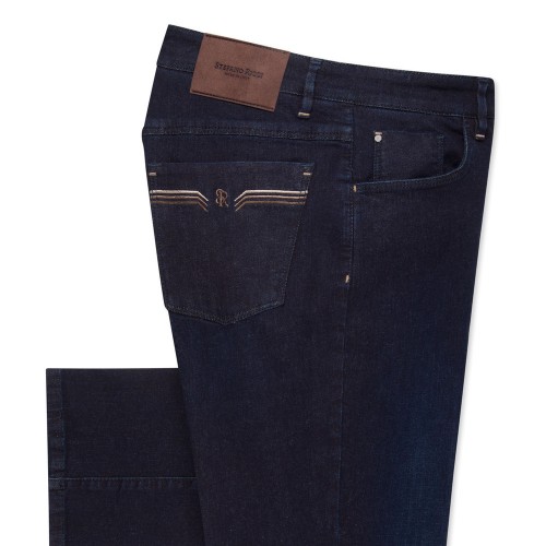 BLUGI STEFANO RICCI, Logo Insert, Blend Tapered, Navy Blue BLUGI STEFANO RICCI, Logo Insert, Blend Tapered, Navy Blue
