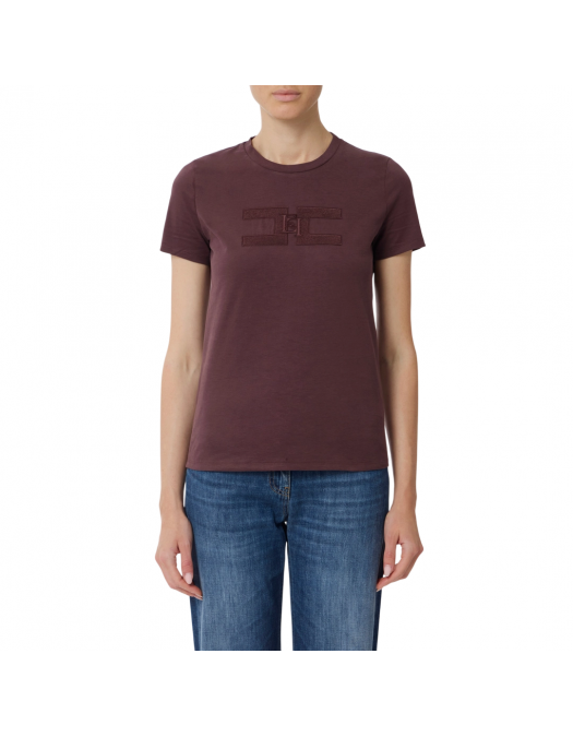 TRICOU ELISABETTA FRANCHI, Logo Insert, Slim, Merlot Red - MA00756E2270 TRICOU ELISABETTA FRANCHI, Logo Insert, Slim, Merlot Red - MA00756E2270