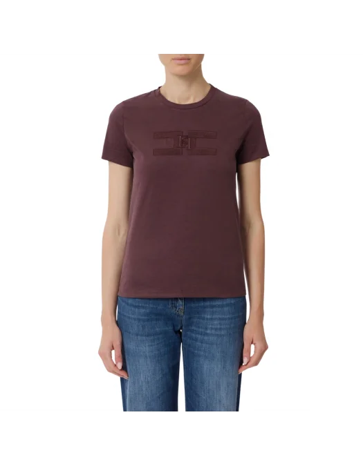 TRICOU ELISABETTA FRANCHI, Logo Insert, Slim, Merlot Red - MA00756E2270 TRICOU ELISABETTA FRANCHI, Logo Insert, Slim, Merlot Red - MA00756E2270