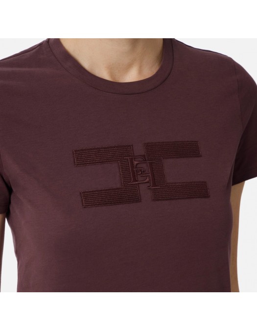 TRICOU ELISABETTA FRANCHI, Logo Insert, Slim, Merlot Red - MA00756E2270 TRICOU ELISABETTA FRANCHI, Logo Insert, Slim, Merlot Red - MA00756E2270