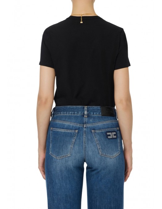 TRICOU ELISABETTA FRANCHI, accesorizat, Negru - MA00956E2110 TRICOU ELISABETTA FRANCHI, accesorizat, Negru - MA00956E2110