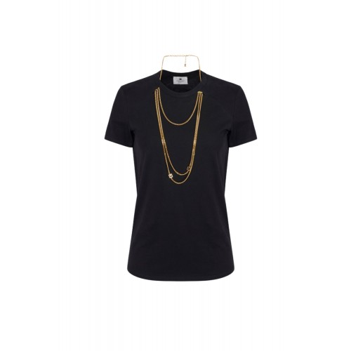 TRICOU ELISABETTA FRANCHI, accesorizat, Negru TRICOU ELISABETTA FRANCHI, accesorizat, Negru