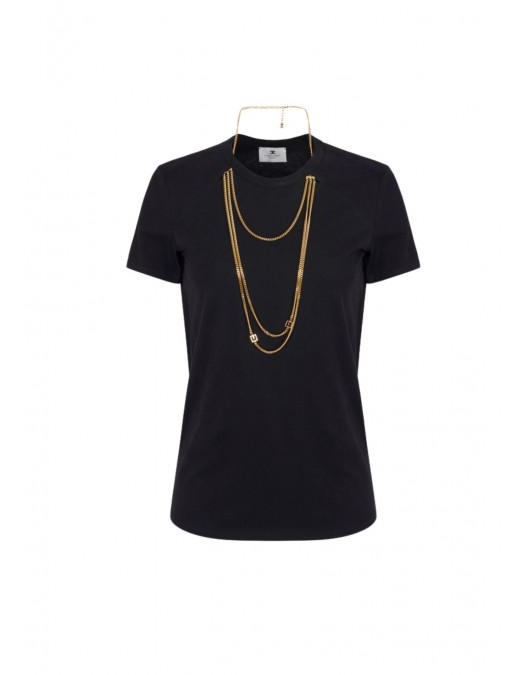 TRICOU ELISABETTA FRANCHI, accesorizat, Negru - MA00956E2110 TRICOU ELISABETTA FRANCHI, accesorizat, Negru - MA00956E2110