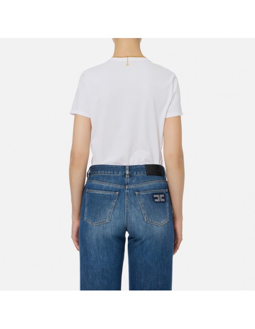 TRICOU ELISABETTA FRANCHI, accesorizat, Alb - MA00956E2270 TRICOU ELISABETTA FRANCHI, accesorizat, Alb - MA00956E2270