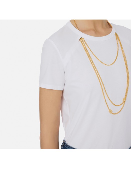 TRICOU ELISABETTA FRANCHI, accesorizat, Alb - MA00956E2270 TRICOU ELISABETTA FRANCHI, accesorizat, Alb - MA00956E2270