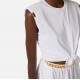 Top ELISABETTA FRANCHI, Knot T-shirt, Alb - MA01161E2270