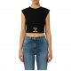 TOP ELISABETTA FRANCHI, Jewel Logo, Slim, Black - MA01656E2110 TOP ELISABETTA FRANCHI, Jewel Logo, Slim, Black - MA01656E2110
