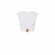 TOP ELISABETTA FRANCHI, Jewel Logo, Slim, White - MA01656E2270 TOP ELISABETTA FRANCHI, Jewel Logo, Slim, White - MA01656E2270