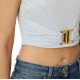 TOP ELISABETTA FRANCHI, Jewel Logo, Slim, Starlight Grey - MA01656E2EA7 TOP ELISABETTA FRANCHI, Jewel Logo, Slim, Starlight Grey - MA01656E2EA7