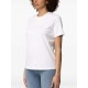 Tricou ELISABETTA FRANCHI, Logo Embroidery Cotton T-Shirt, Alb - MA01761E2270
