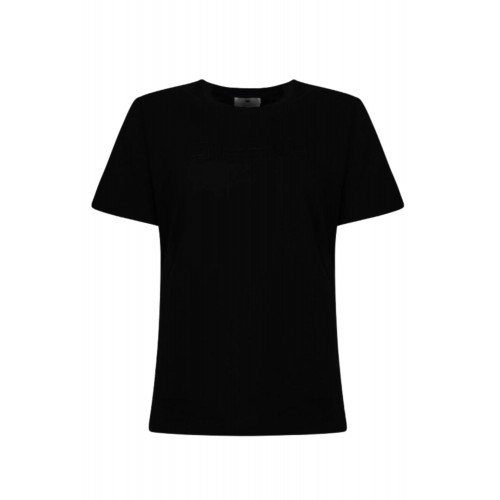 Tricou ELISABETTA FRANCHI, embossed T-shirt, Negru