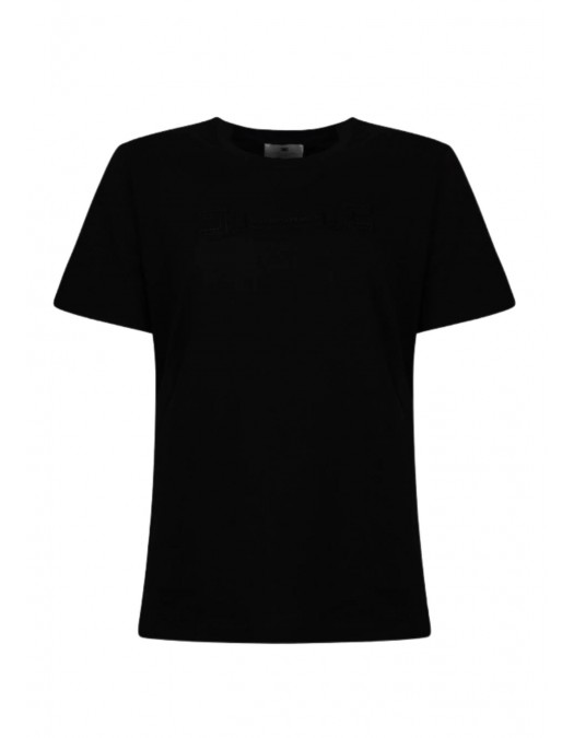 Tricou ELISABETTA FRANCHI, embossed T-shirt, Negru - MA68P61E2110