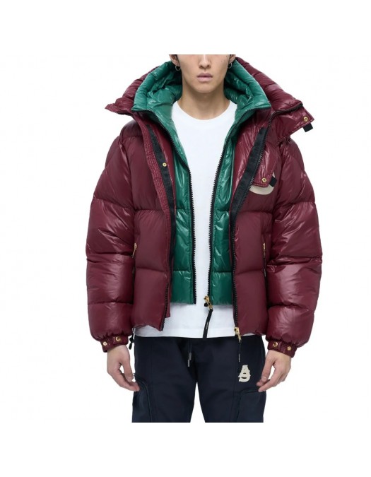 Geaca ALPHASTYLE, Kudu Double Hood Down Jacket, Rosu - MAFP3035BUR