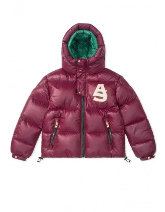 Geaca ALPHASTYLE, Kudu Double Hood Down Jacket, Rosu - MAFP3035BUR