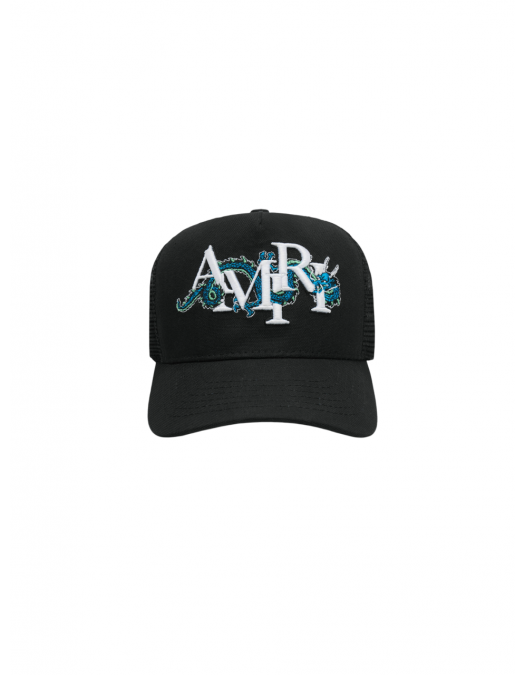 SAPCA AMIRI, Trucker Design, Blue Dragon Print, Black - MAH034BLACKUNI SAPCA AMIRI, Trucker Design, Blue Dragon Print, Black - MAH034BLACKUNI