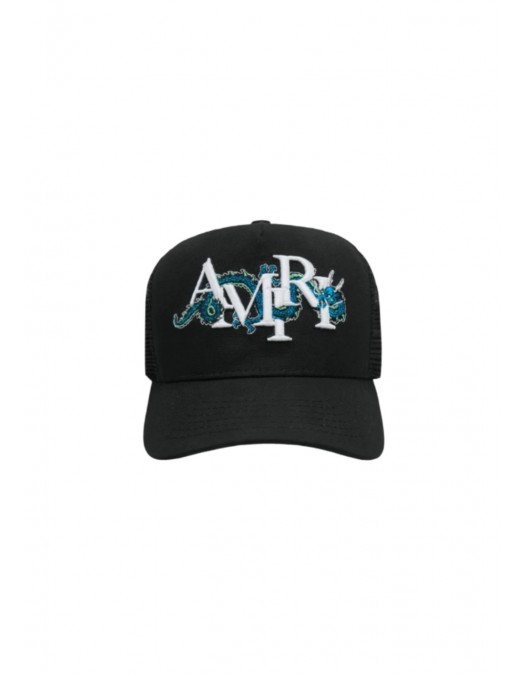SAPCA AMIRI, Trucker Design, Blue Dragon Print, Black - MAH034BLACKUNI