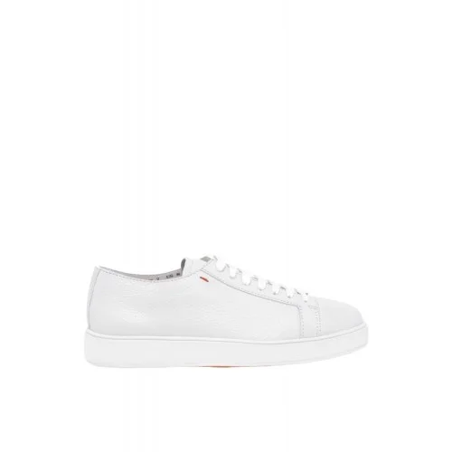 Sneakers SANTONI, Casual, Leather, Alb