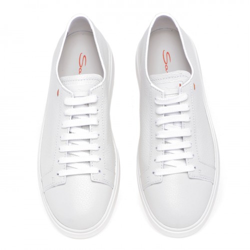 Sneakers SANTONI, Casual, Leather, Alb