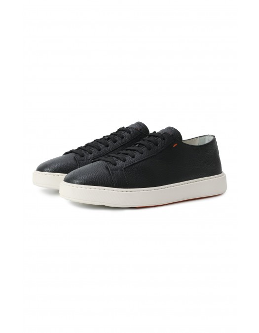 Sneakers SANTONI, Damps Sneakers In Black Leather - MBCD21571BARCMMDN01