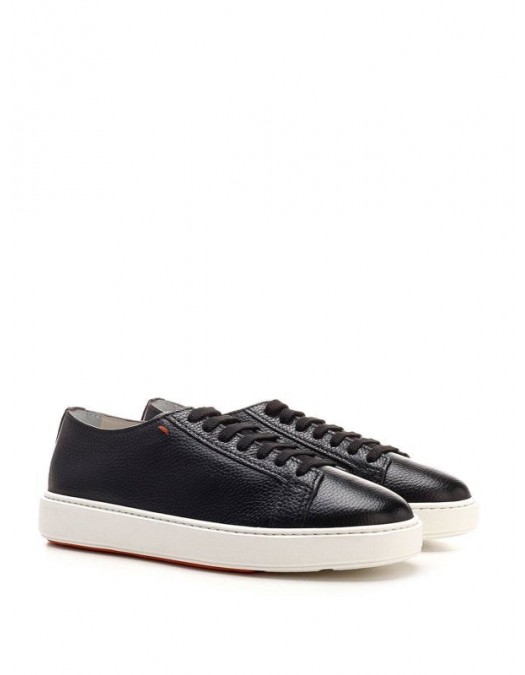 Sneakers SANTONI, Damps Sneakers In Black Leather - MBCD21571BARCMMDN01