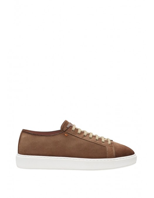 Sneakers SANTONI, Suede Sneakers In Brown Leather - MBCD21571BARTAOLM21