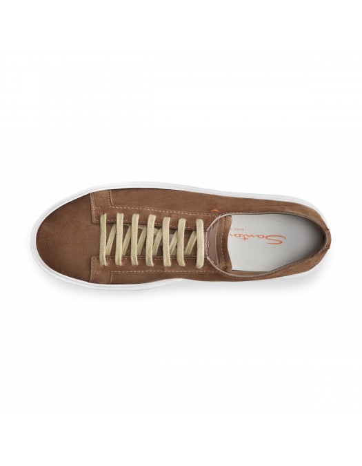 Sneakers SANTONI, Suede Sneakers In Brown Leather - MBCD21571BARTAOLM21