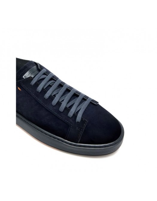 Sneakers SANTONI,  Suede Sneakers In Blue Leather - MBCD21571OCACAOLU60
