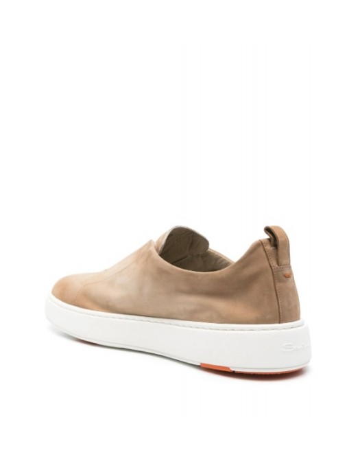 Loafers SANTONI, suede loafers, olive brown - MBCD21995BARTFEHE10