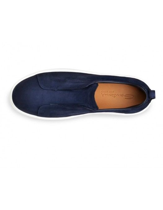Loafers SANTONI, Men's blu suede slip-on sneaker - MBCD21995BARTFEHU59