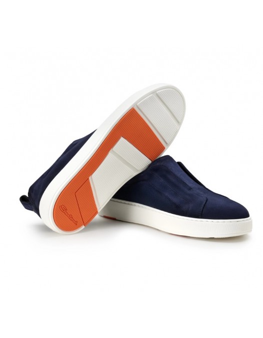 Loafers SANTONI, Men's blu suede slip-on sneaker - MBCD21995BARTFEHU59