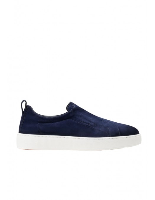 Loafers SANTONI, Men's blu suede slip-on sneaker - MBCD21995BARTFEHU59