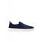 Loafers SANTONI, Men's blu suede slip-on sneaker