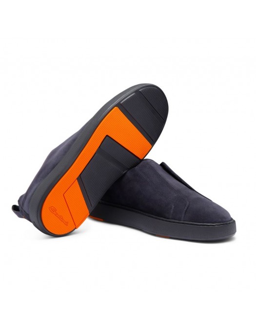 Loafers SANTONI, suede loafers, Dark Blue - MBCD21995OCATSEYU60
