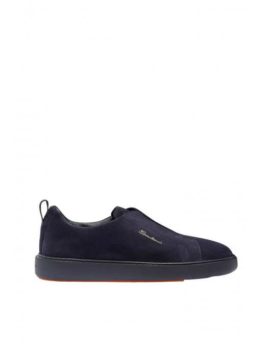 Loafers SANTONI, suede loafers, Dark Blue - MBCD21995OCATSEYU60