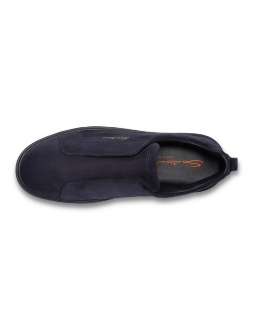 Loafers SANTONI, suede loafers, Dark Blue - MBCD21995OCATSEYU60