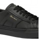 Sneakers SANTONI, black leather double buckle sneaker - MBGT21779NEORXWHN01
