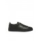 Sneakers SANTONI, black leather double buckle sneaker