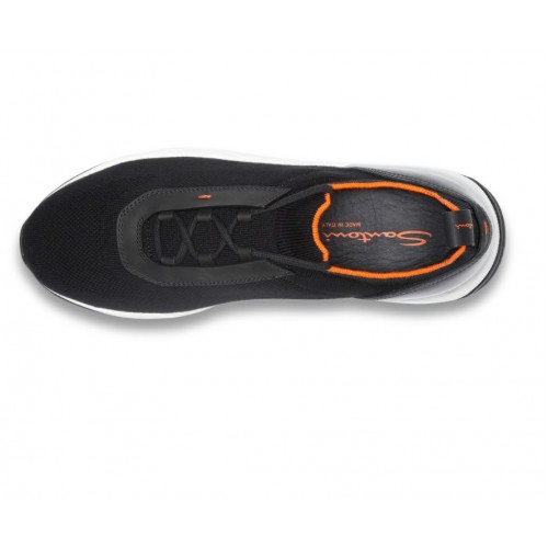 Sneakers SANTONI,  black stretch knit sneaker