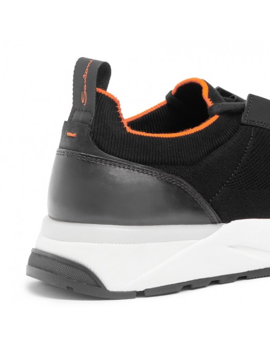 Sneakers SANTONI,  black stretch knit sneaker - MBIO21601BINNHODN01