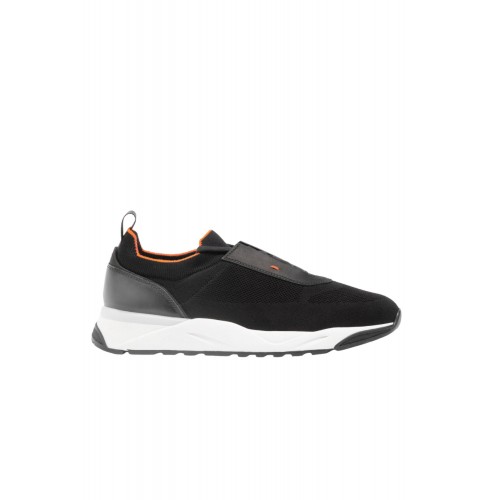 Sneakers SANTONI,  black stretch knit sneaker