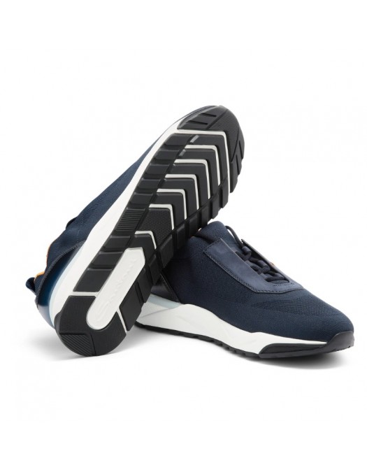 Sneakers SANTONI, blue stretch knit sneaker - MBIO21601BINNHODU61