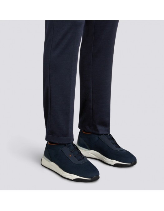 Sneakers SANTONI, blue stretch knit sneaker - MBIO21601BINNHODU61