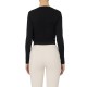 BLUZA ELISABETTA FRANCHI, Decolteu adanc, logo atasat, Negru - MD00156E2110 BLUZA ELISABETTA FRANCHI, Decolteu adanc, logo atasat, Negru - MD00156E2110