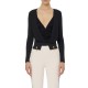 BLUZA ELISABETTA FRANCHI, Decolteu adanc, logo atasat, Negru - MD00156E2110 BLUZA ELISABETTA FRANCHI, Decolteu adanc, logo atasat, Negru - MD00156E2110