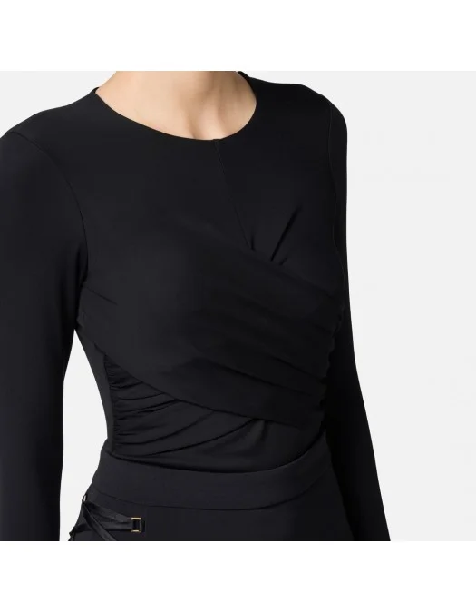 BLUZA ELISABETTA FRANCHI, Drape Design, Black - MD01252E2110 BLUZA ELISABETTA FRANCHI, Drape Design, Black - MD01252E2110