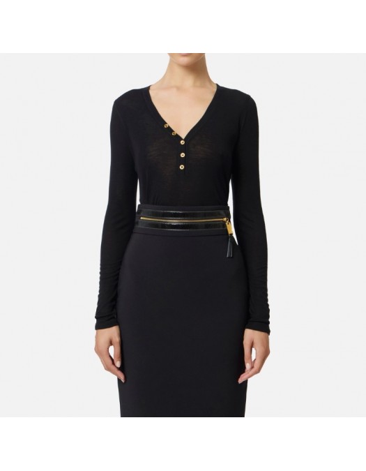 Bluza ELISABETTA FRANCHI, Jersey top with buttons - MD02962E2110