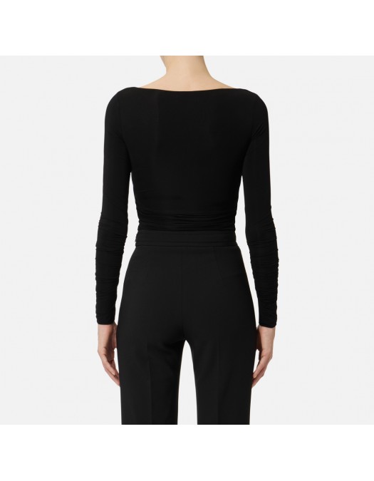 Bluza ELISABETTA FRANCHI, Jersey top with gold button - MD02962E2110